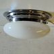 Bauhaus ceiling light or wall lamp with opaline globe and chrome metal - mid 20th century.
