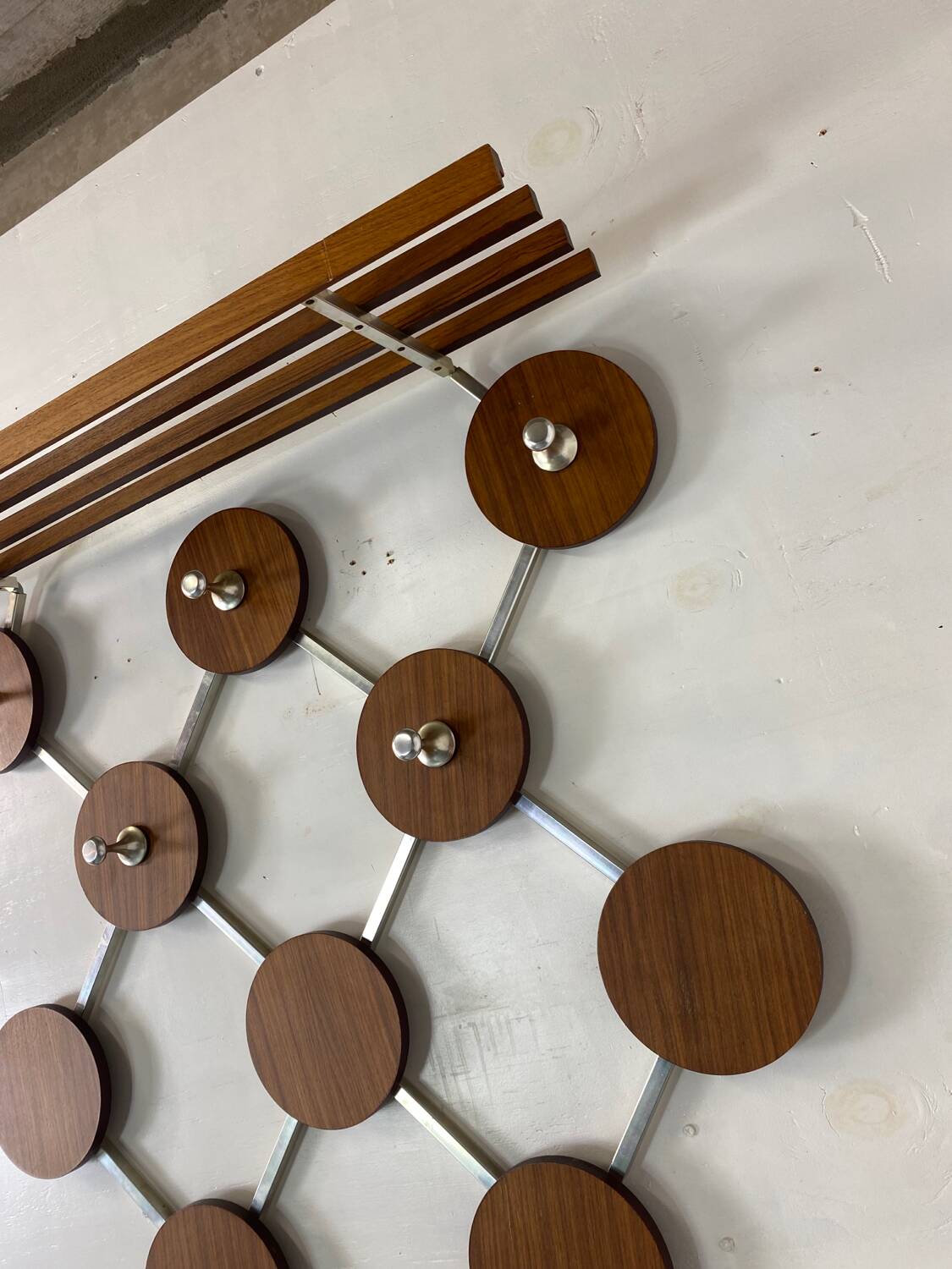 Vintage, Scandinavian Mid-Century Teak and Metal Coat Rack, 1960s