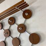 Vintage, Scandinavian Mid-Century Teak and Metal Coat Rack, 1960s