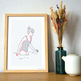 Illustration A4 naiade no. 1/8 bretagne baigneuse mer