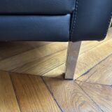 Banquette cuir noir  60's