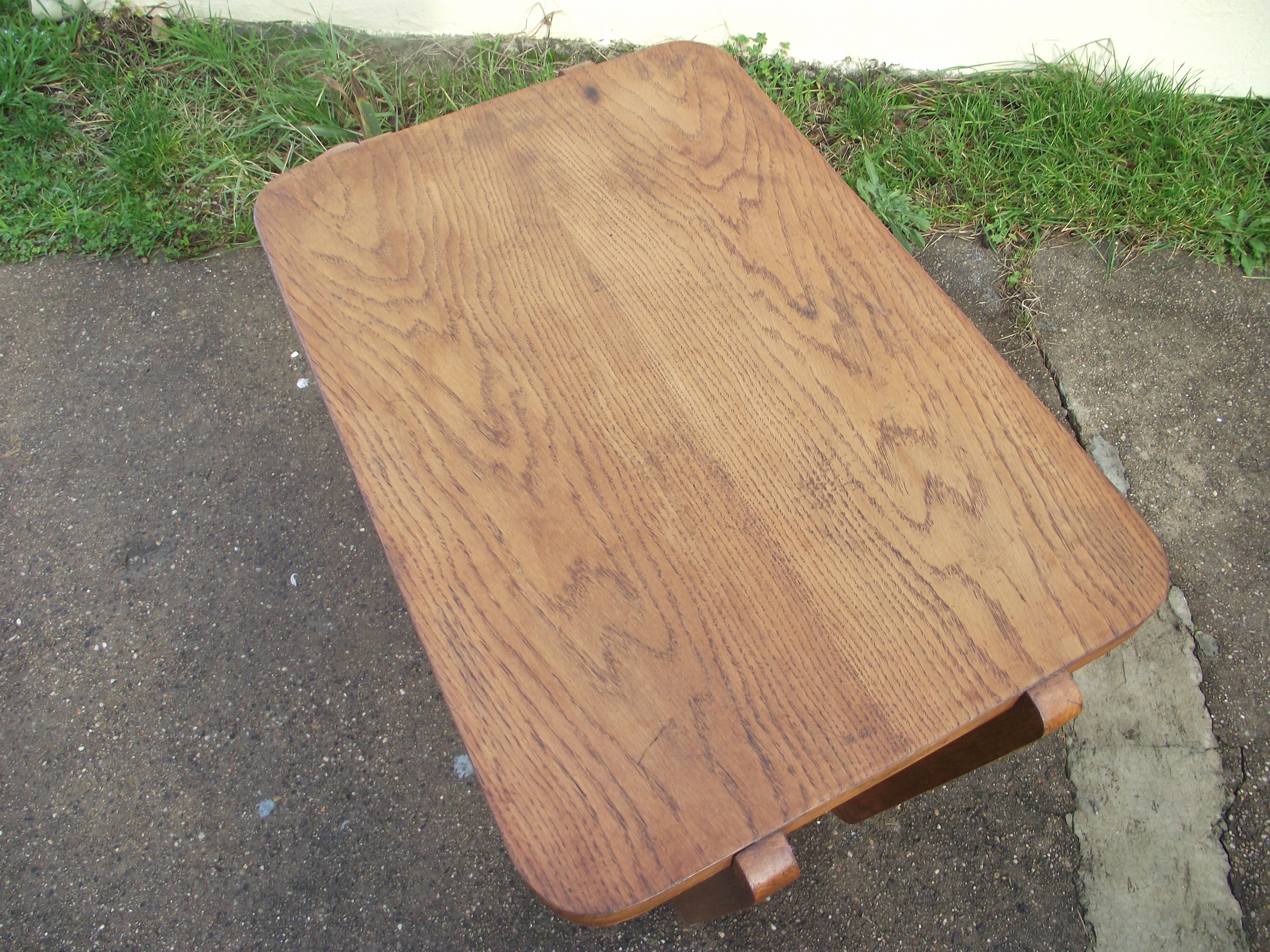 Art deco side table oak from the 50s