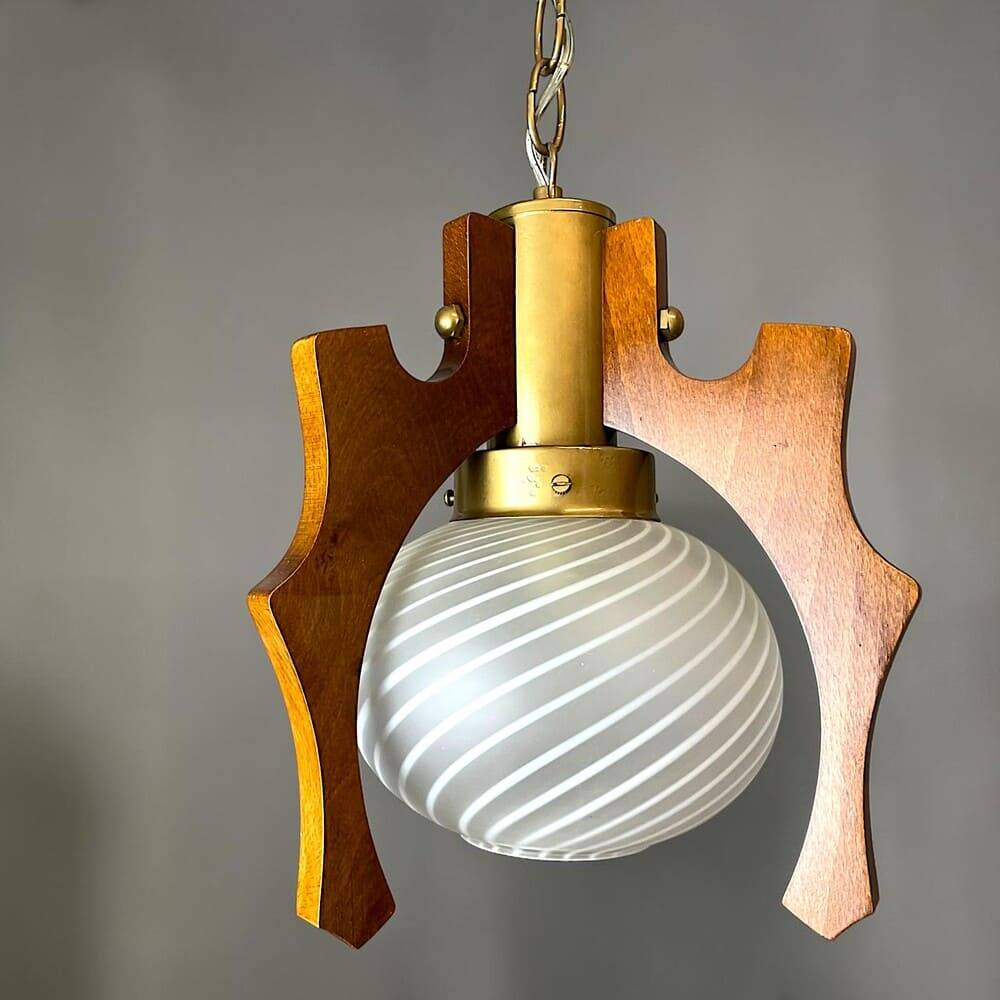Scandinavian style 194770s wooden lamp