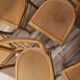 6 bistro chairs, blond wood, typical Luterma brand, 1950s-60s