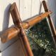 Bamboo style wooden mirror, 68 x 55 cm