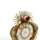 Brutalist owl sculpture in brass and agate 1970