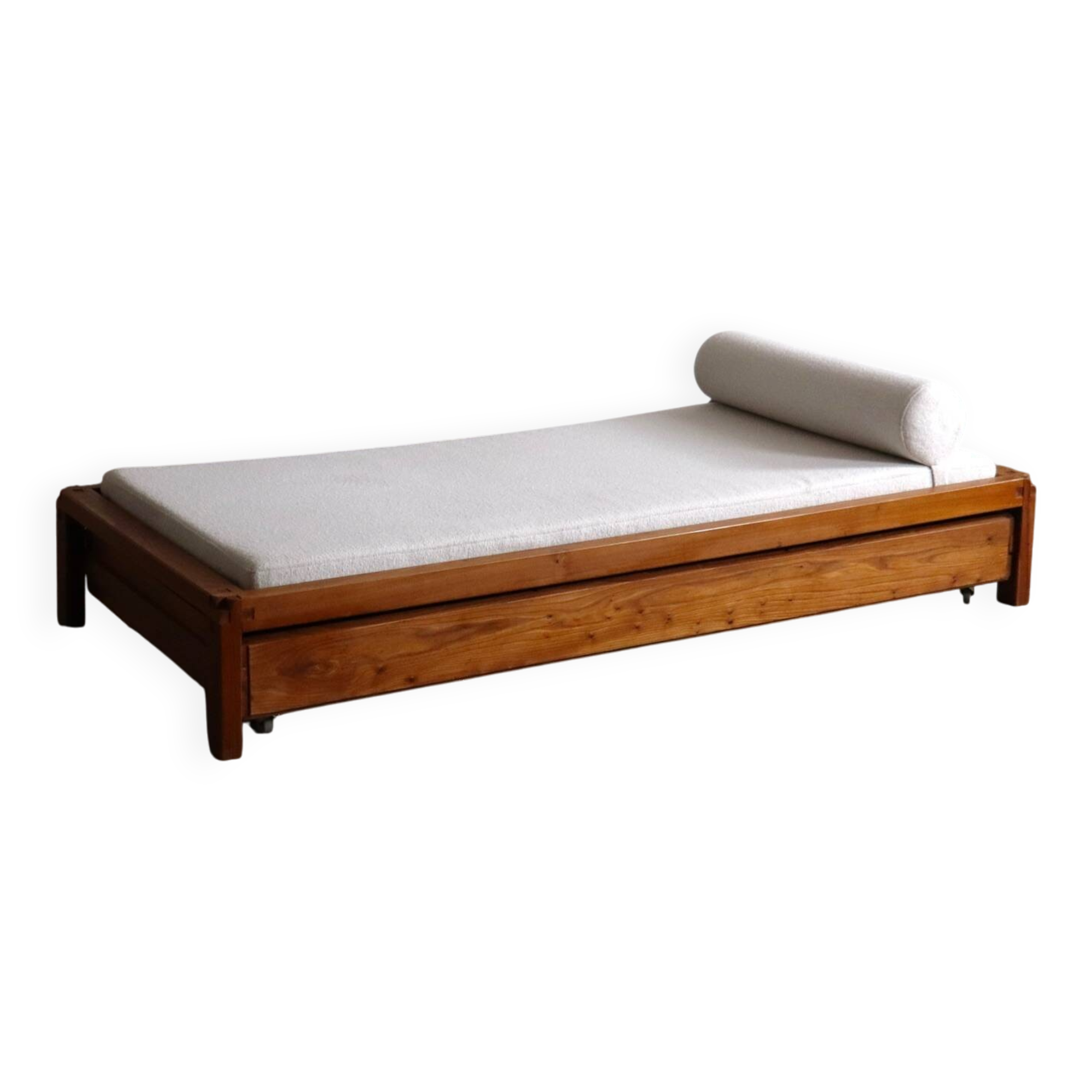 Pierre Chapo L03 daybed in solid elm, France 1960s