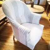 Restored reupholstered toad armchair