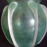 Vase in mint green glass paste, very decorative