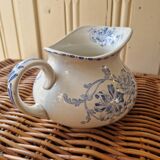 Art deco, broc pitcher iron earth bouquets creil montereau