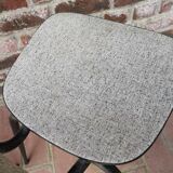 Pair of metal chairs vinyl red and white speckled black, Cimca brand
