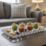 Pressed glass service plate with diamond points, 1950s