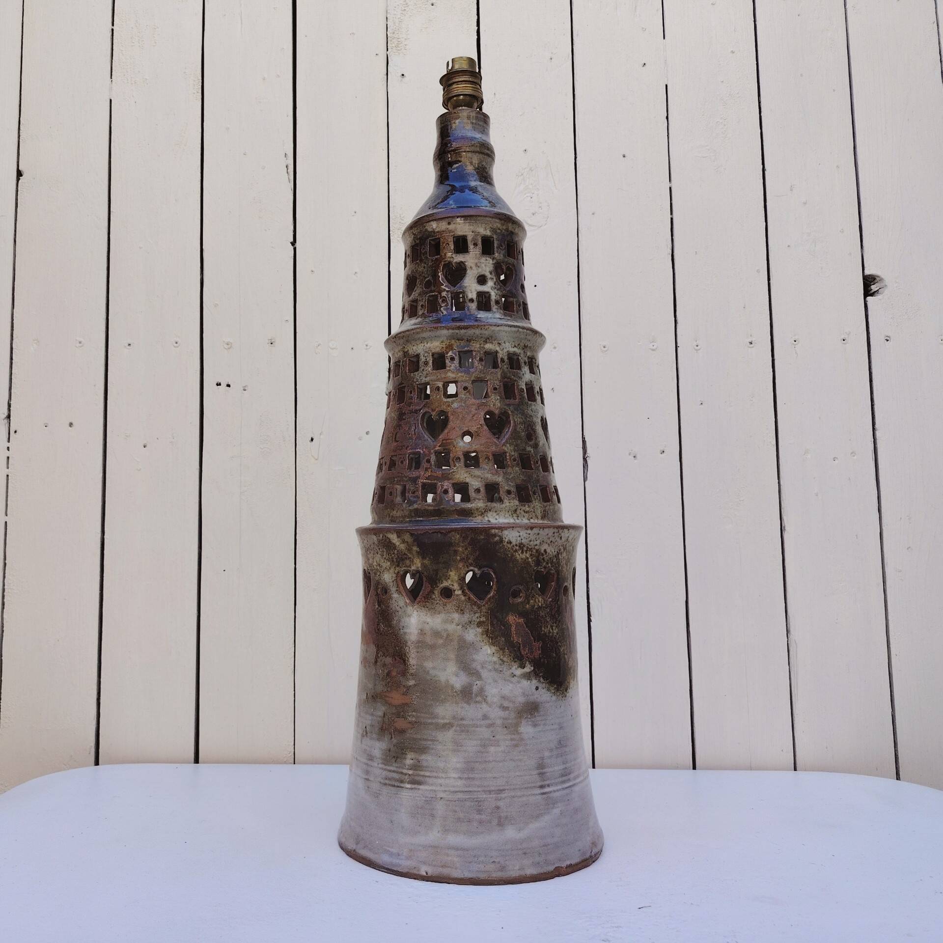 Large lamp base, ceramic, Chantal & Thierry Robert