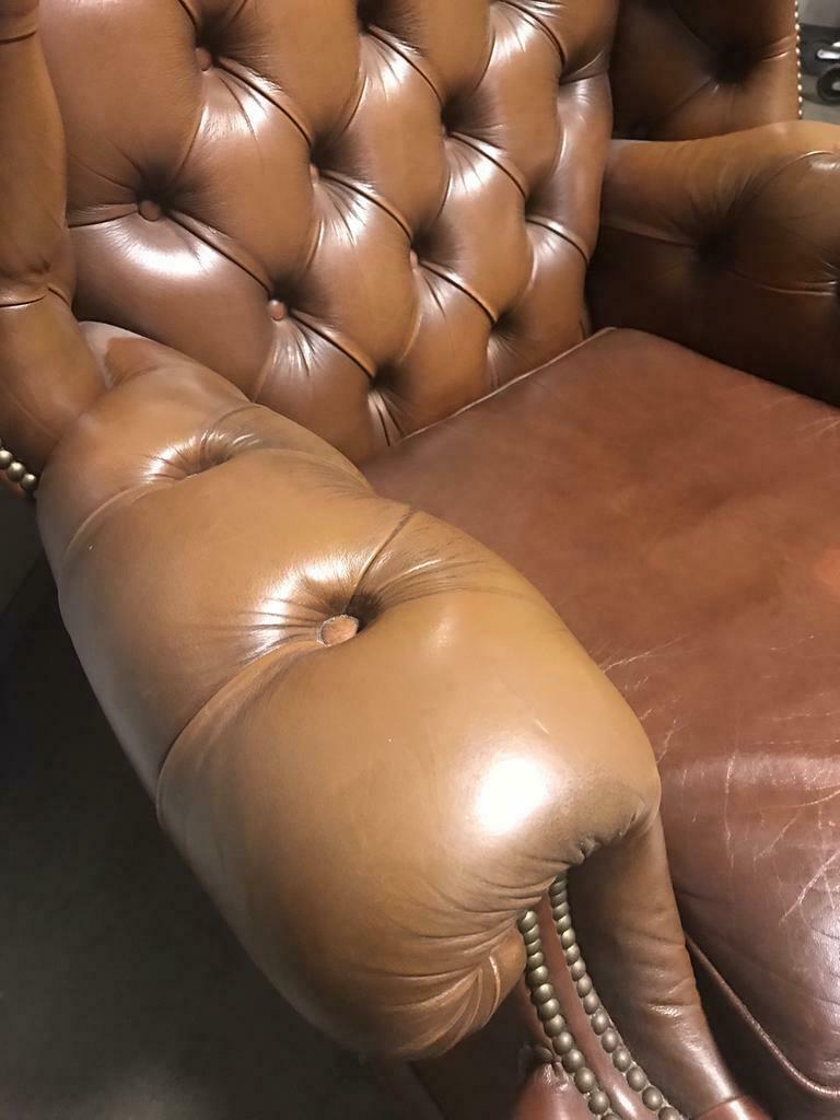Chesterfield vintage king leather armchair single-seater / seating