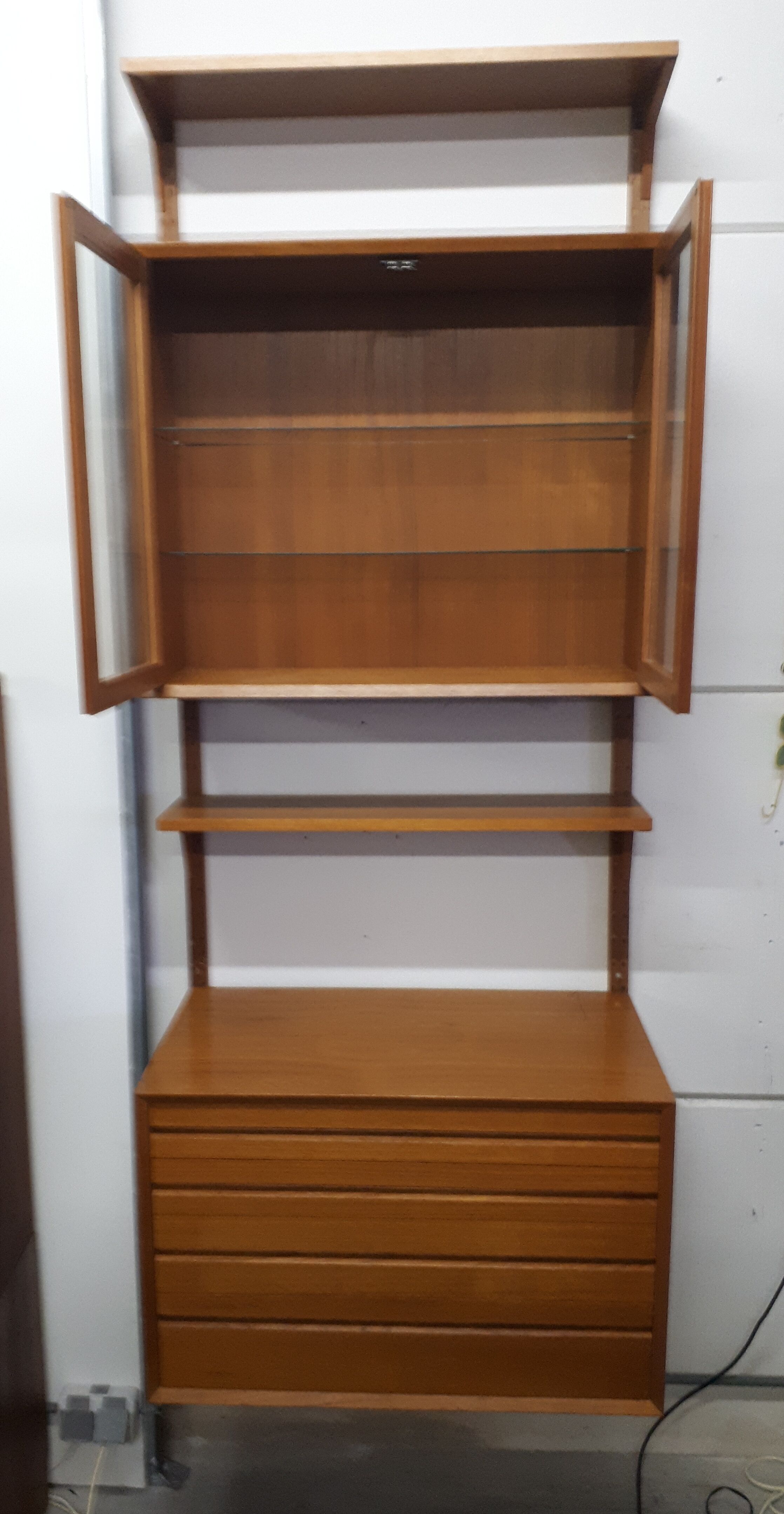 Poul Cadovius wall unit, with showcase, Cado Denmark 1960s