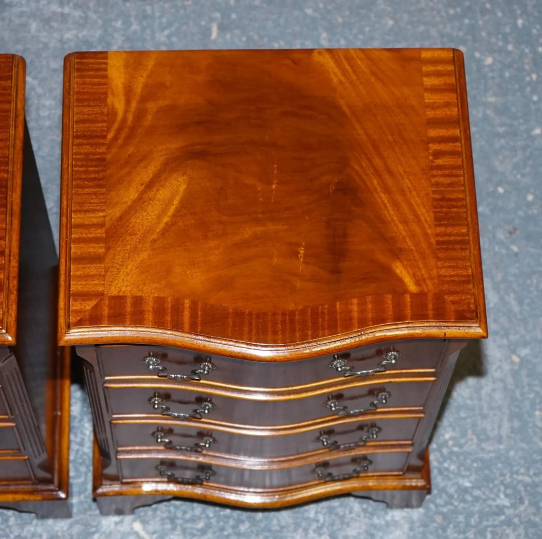 Georgian Style Bedside Tables with Drawers, Set of 2