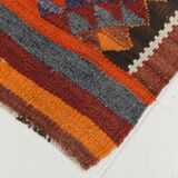 Colorful Multicolor Tribal Kilim Runner Rug, 82x295Cm