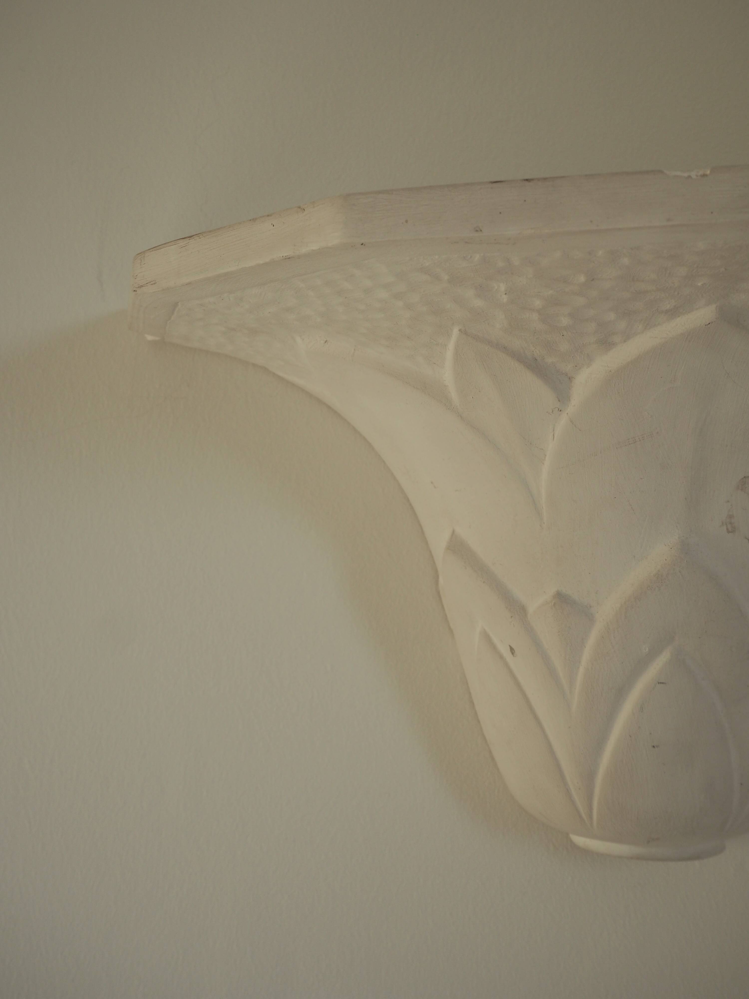 Pair of plaster wall sconces, palmette decoration, 20th century