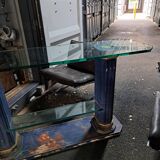 Console verre hôtel de luxe bois et verre