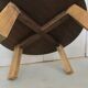 Large brutalist round coffee table, in exotic oak 1960s