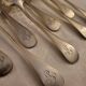 10 silver plated metal table spoons