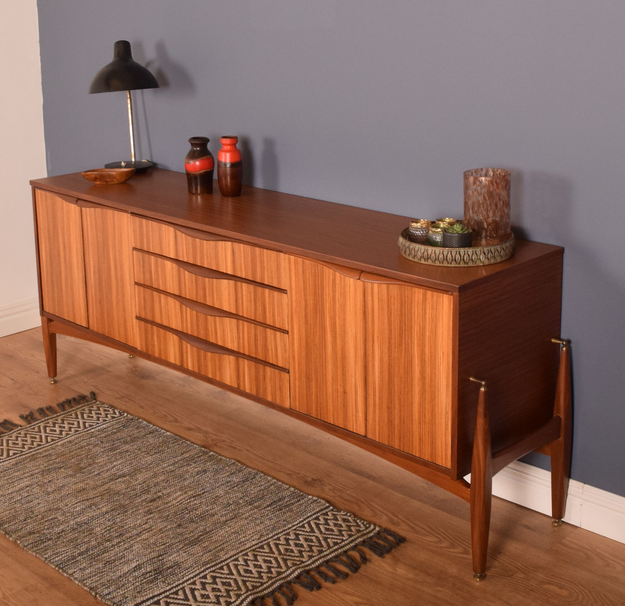 Restored 1960s Retro EON Elliots of Newbury Zebrano Sideboard Atomic Legs