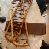 Vintage rattan wall shelf
