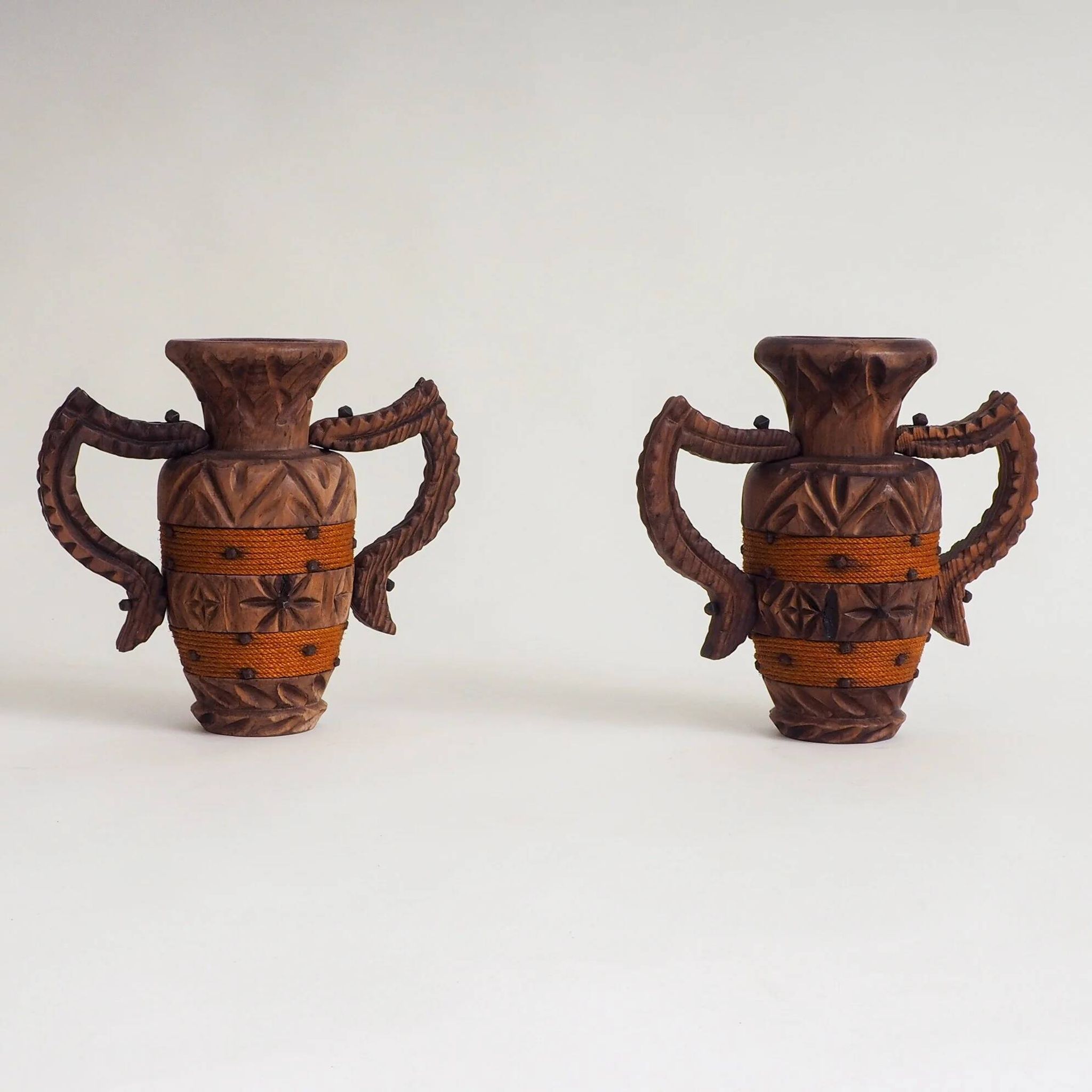Set of 2 Spanish Brutalist vases