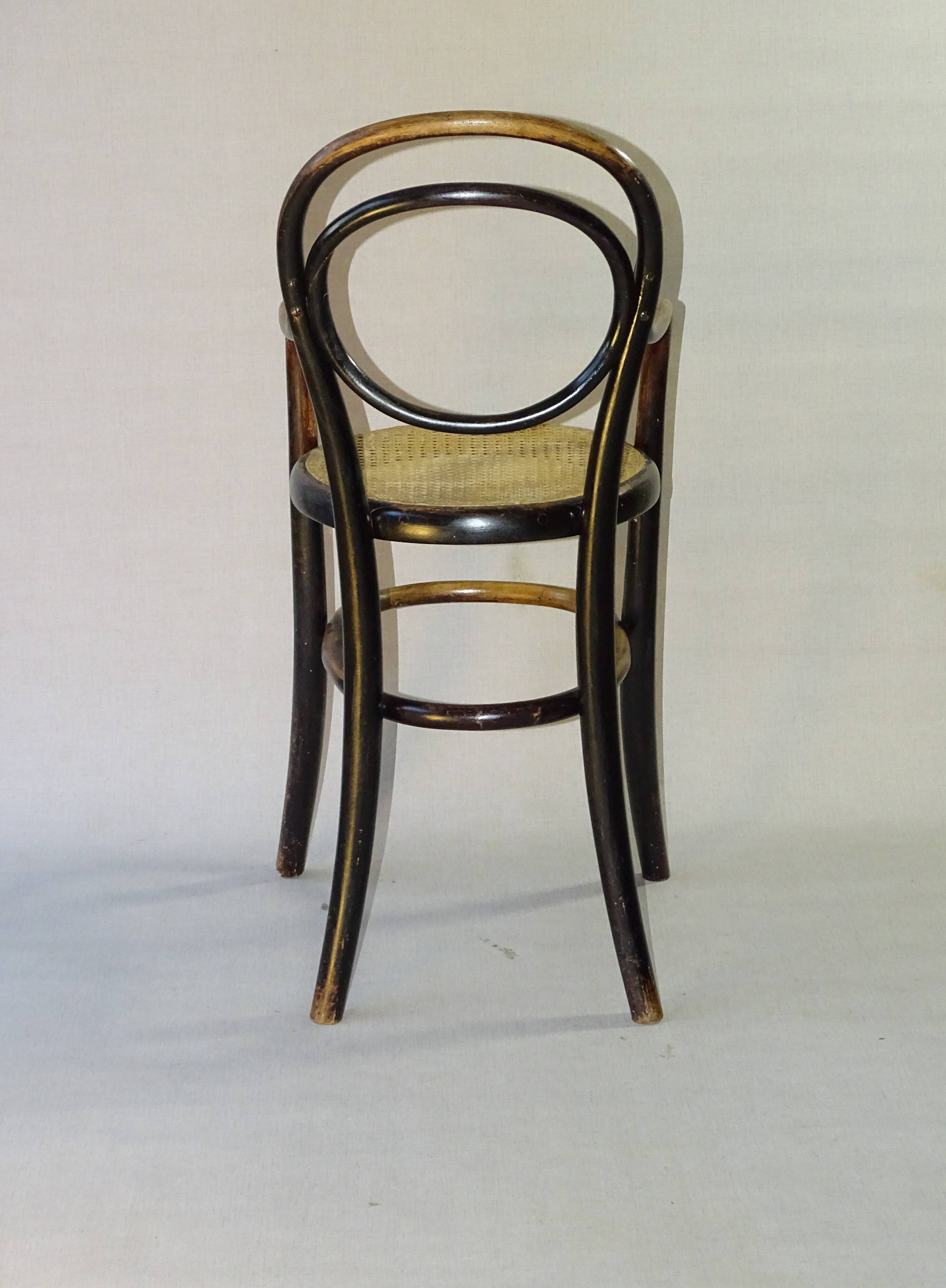 High baby chair, Thonet 1890, bistro, canned