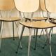 Set of 5 chairs in formica "tublac" print white birch wood