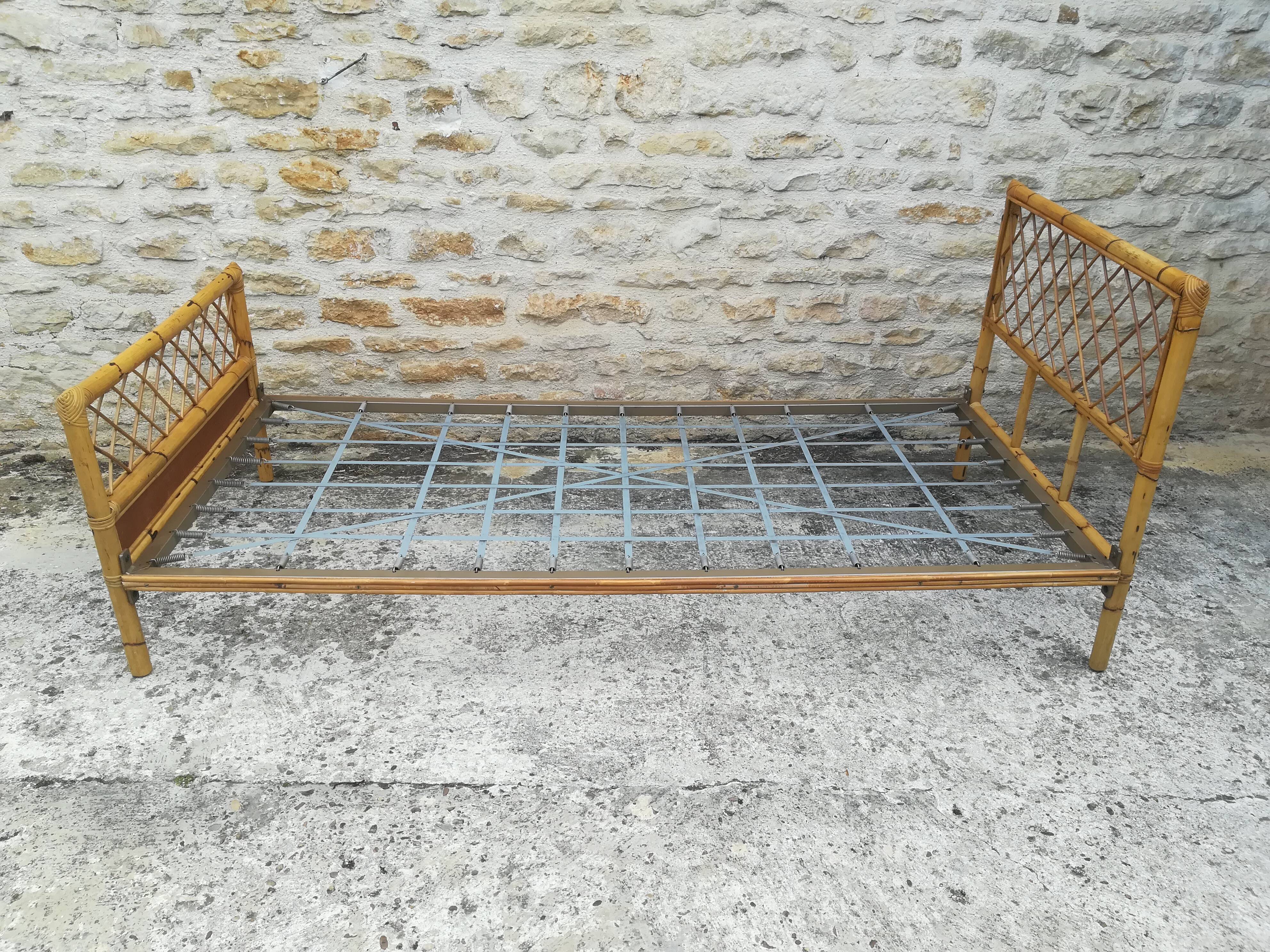 Bamboo and rattan bed