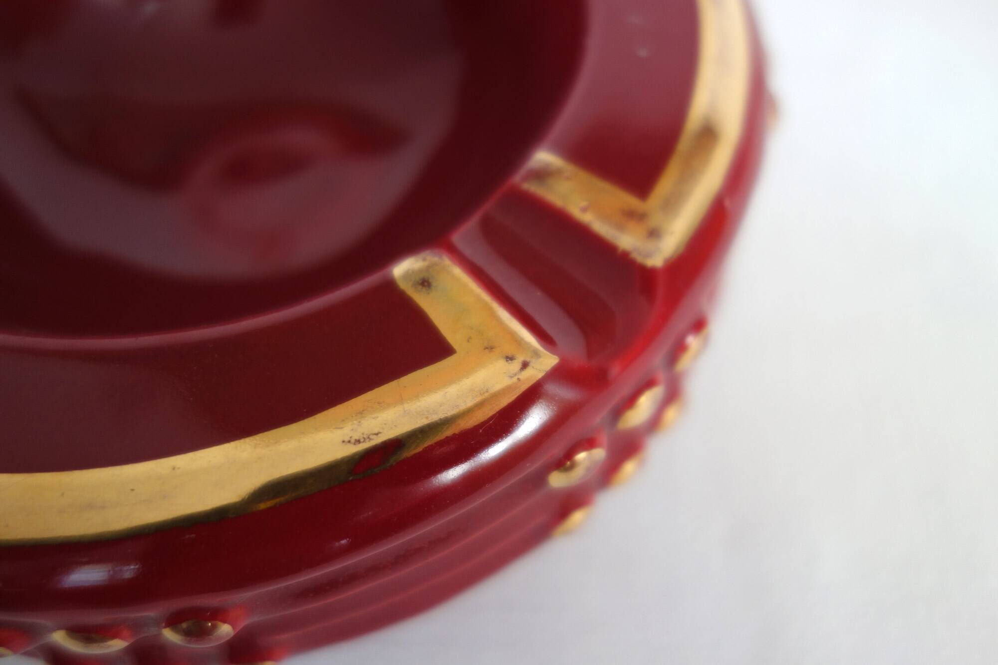 Vintage earthenware ashtray 40/50 Blanche Letalle