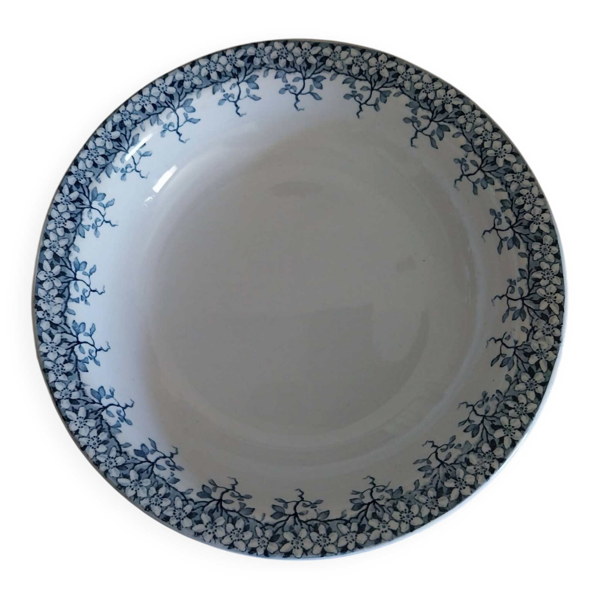 Old large hollow ironstone dish Sarreguemines U&C