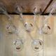 Series 9 Champagne Flutes Fine Glass Hand-Painted Floral Decor Vintage #E3