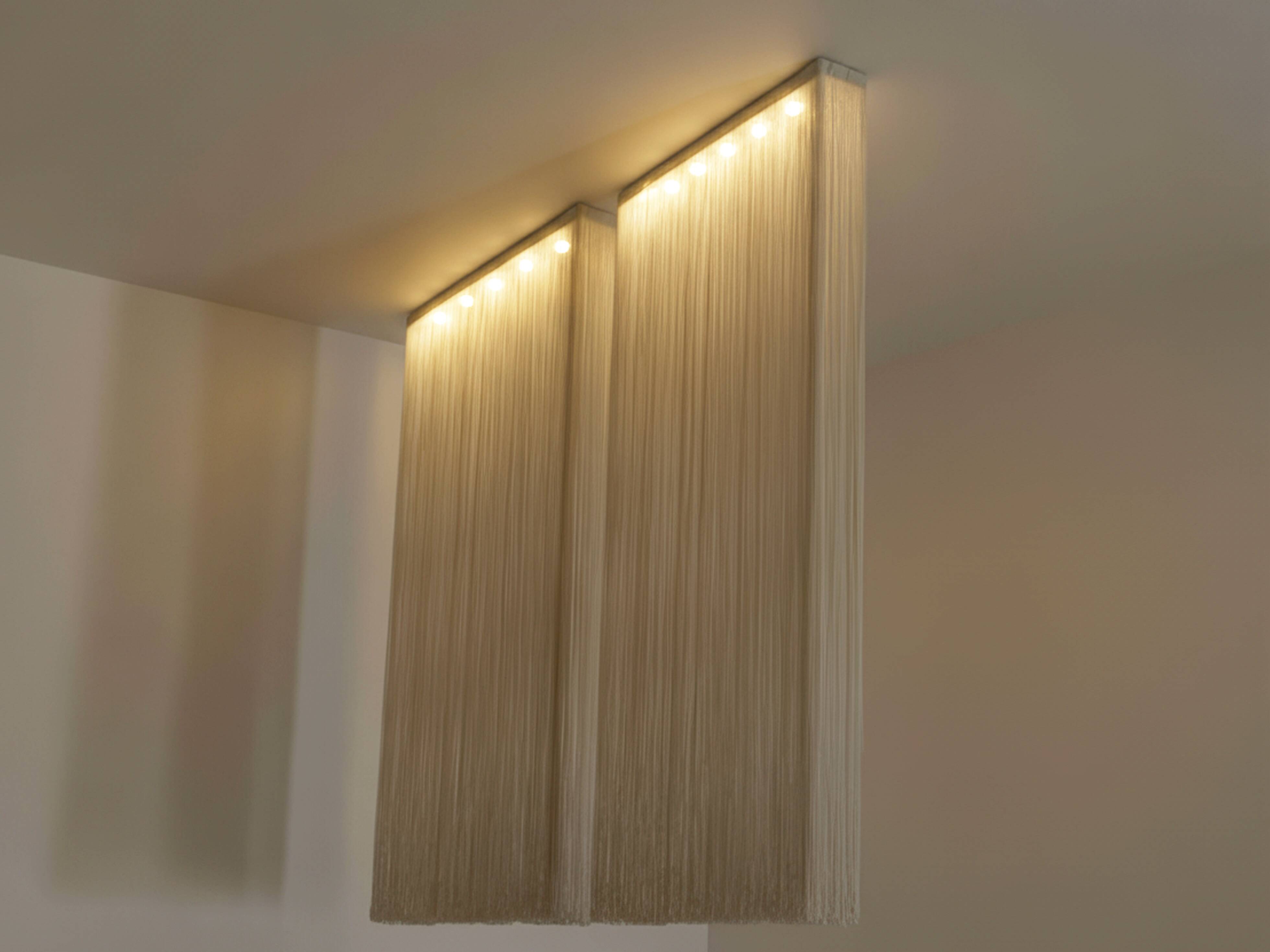 Pair of Mariyo Yagi Garbo chandeliers, metal and nylon, 1970s.