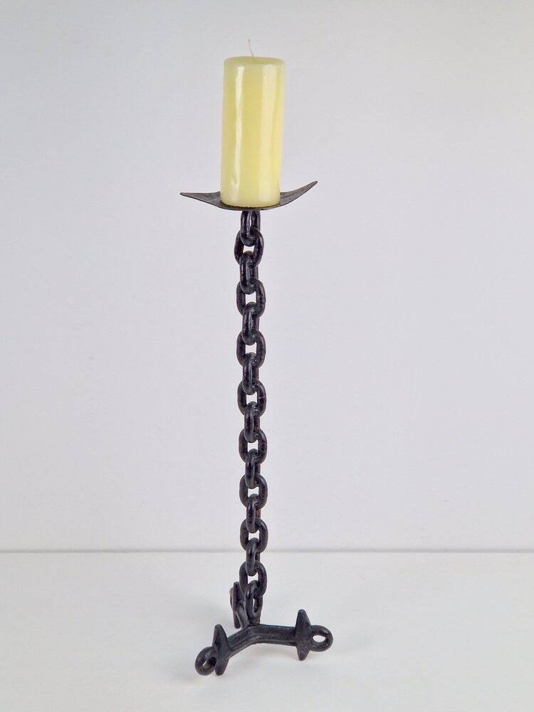 Brutalist Chain Floor Candleholder from Franz West, France, 1960s