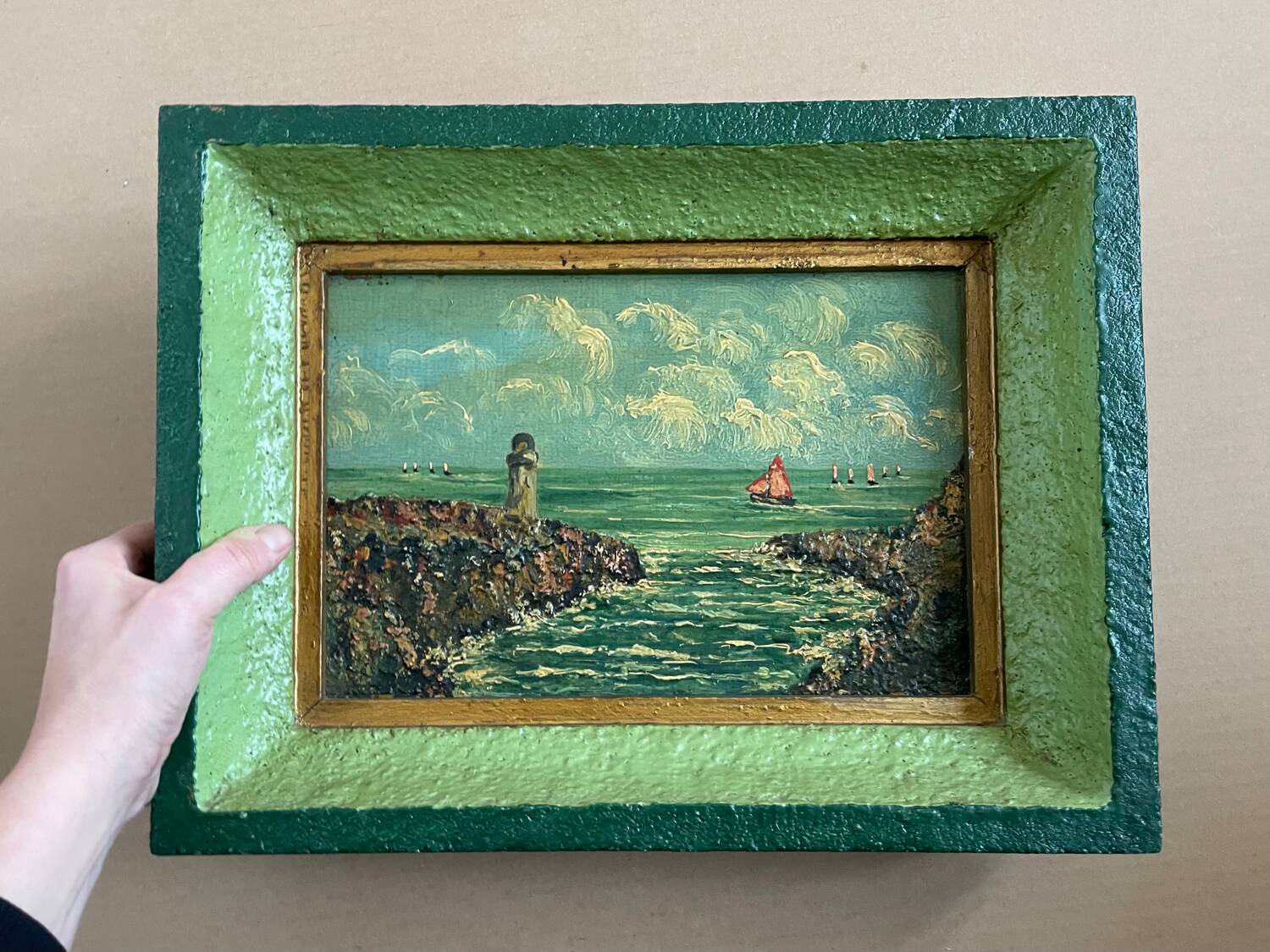 Old painting, seaport