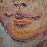 Portrait by Henri Zayan, HST painting, French school, mid-20th century.