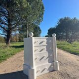 1950s lacquered wood chest of drawers