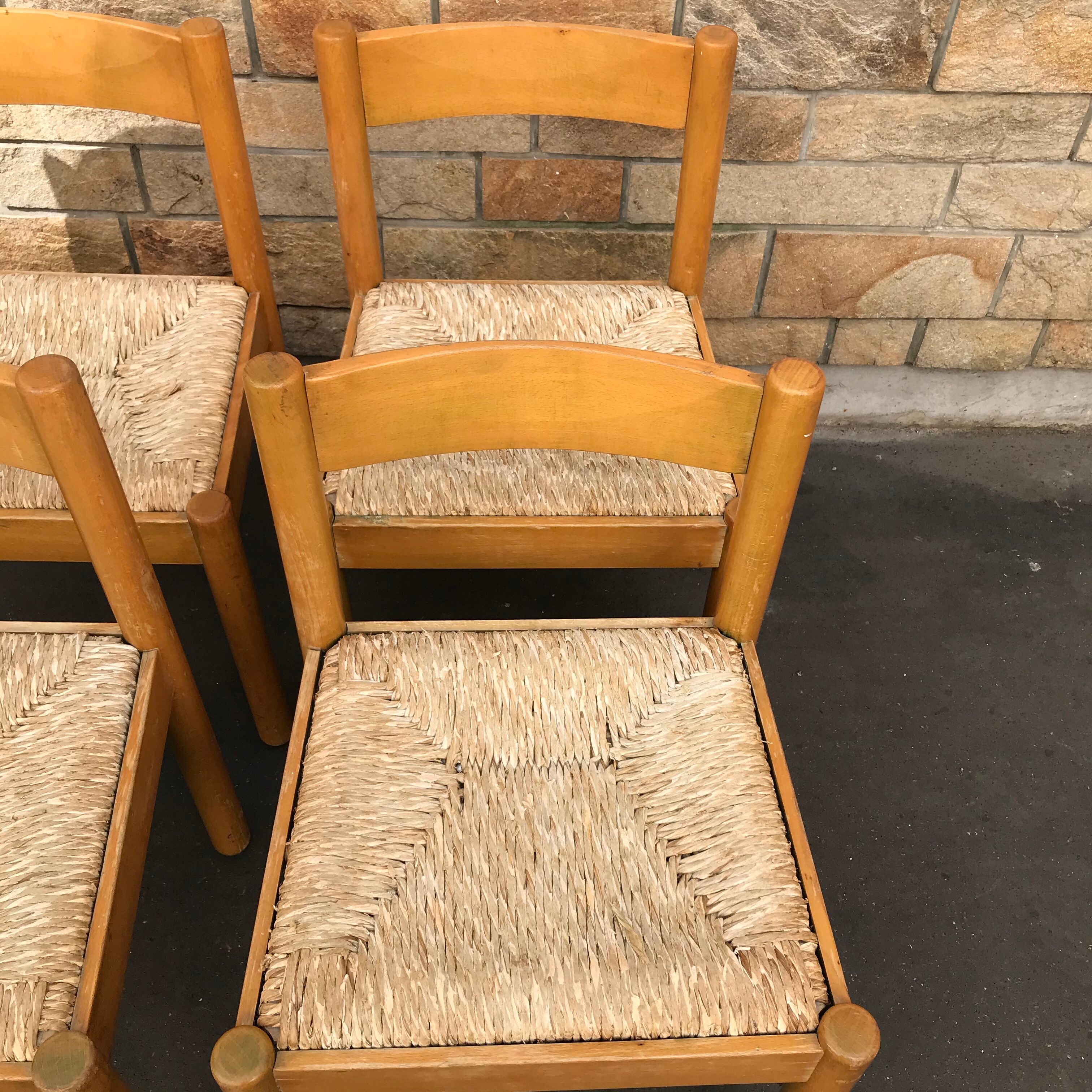 Set of 4 chairs Carimate by Vico Magistretti, Cassina 1960