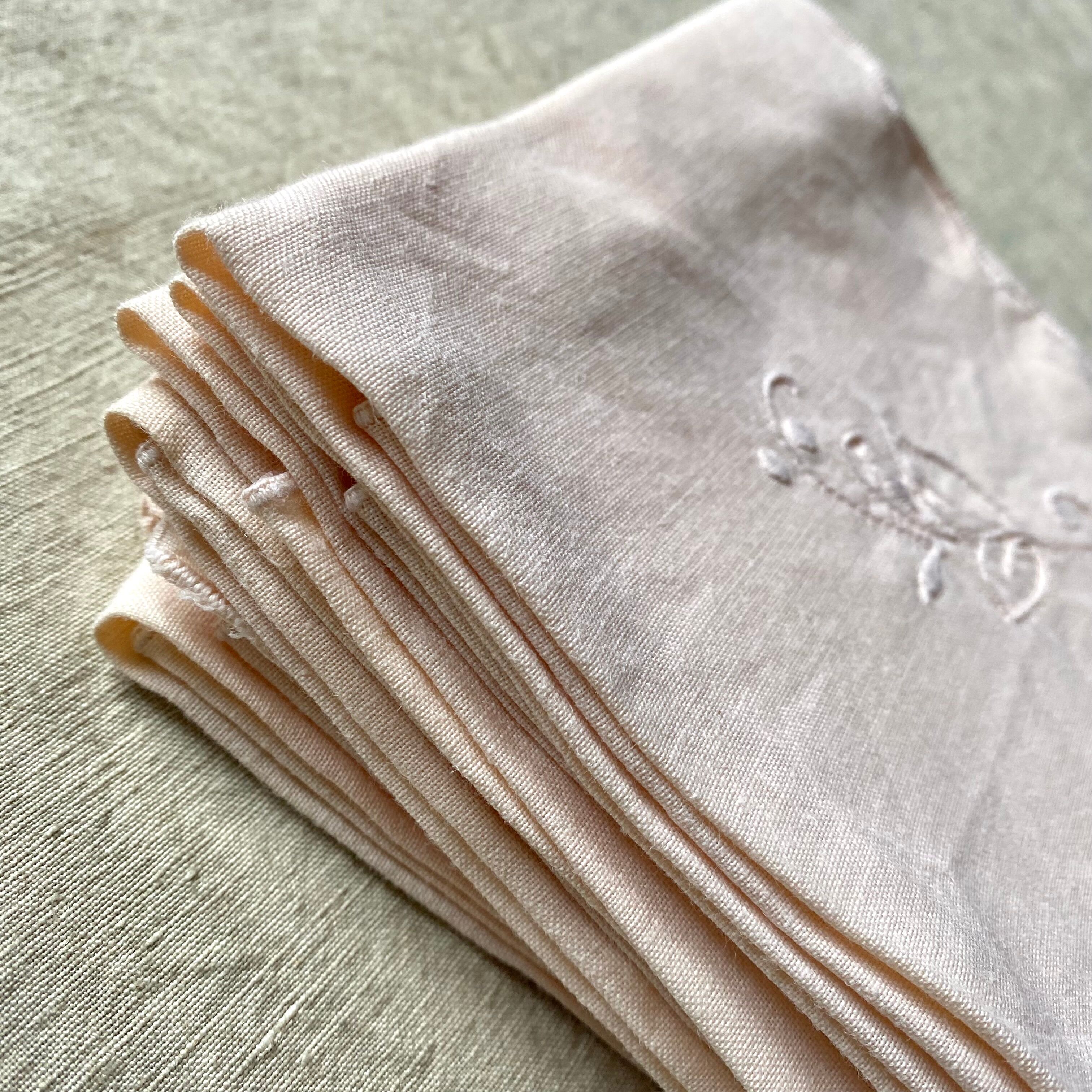 Pink embroidered napkins