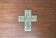 Brutalist metal sacred cross sculpture from the mid-century, 1960s.