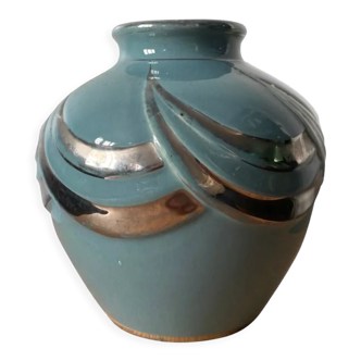 Blue Art deco vase