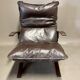 Fauteuil cuir 2 "design scandinave" 1950.