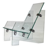 Rare design chair made entirely of tempered glass
