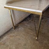 Coffee table - In bronze and white marble top - Louis XVI style, neo-classical