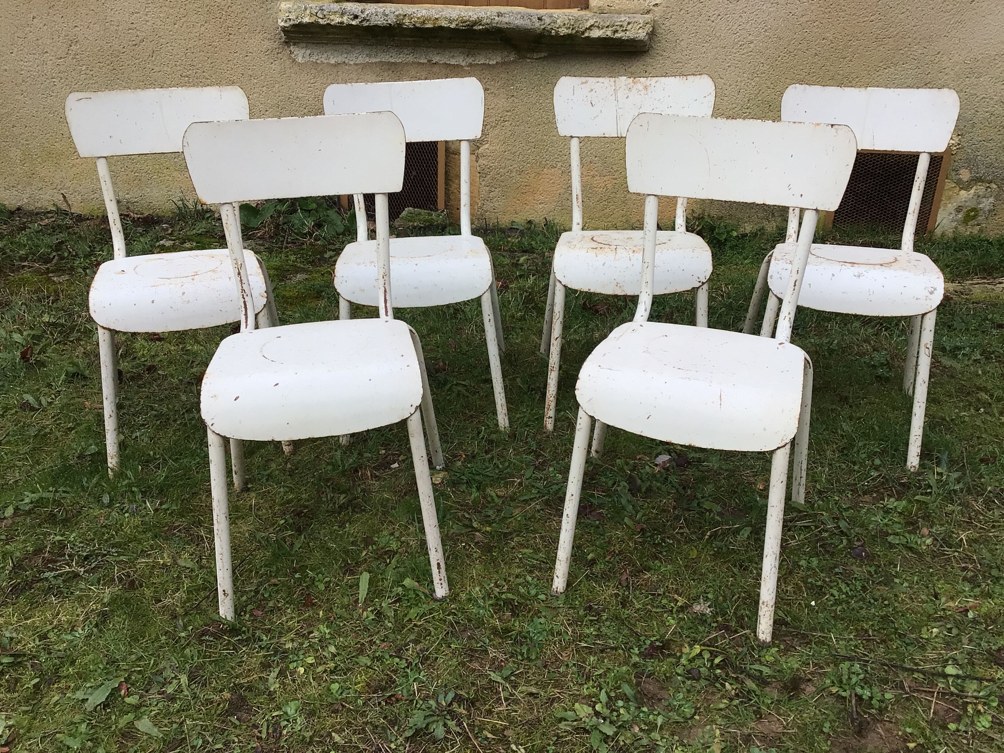 Ensemble de 6 chaises bistrot jardin en métal