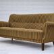1960s, 3-seater Danish sofa, green furniture wool, original condition.