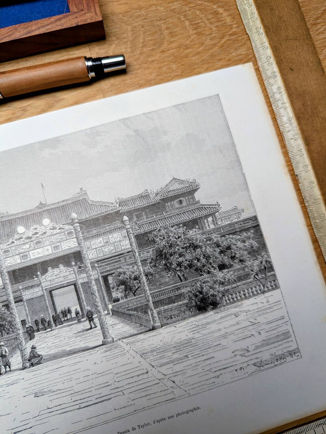 Printed in 1891, N'go Mon Gate, Hue, Vietnam.