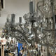 Chandelier 35 Murano glass lamps and crystal tassels D120cm